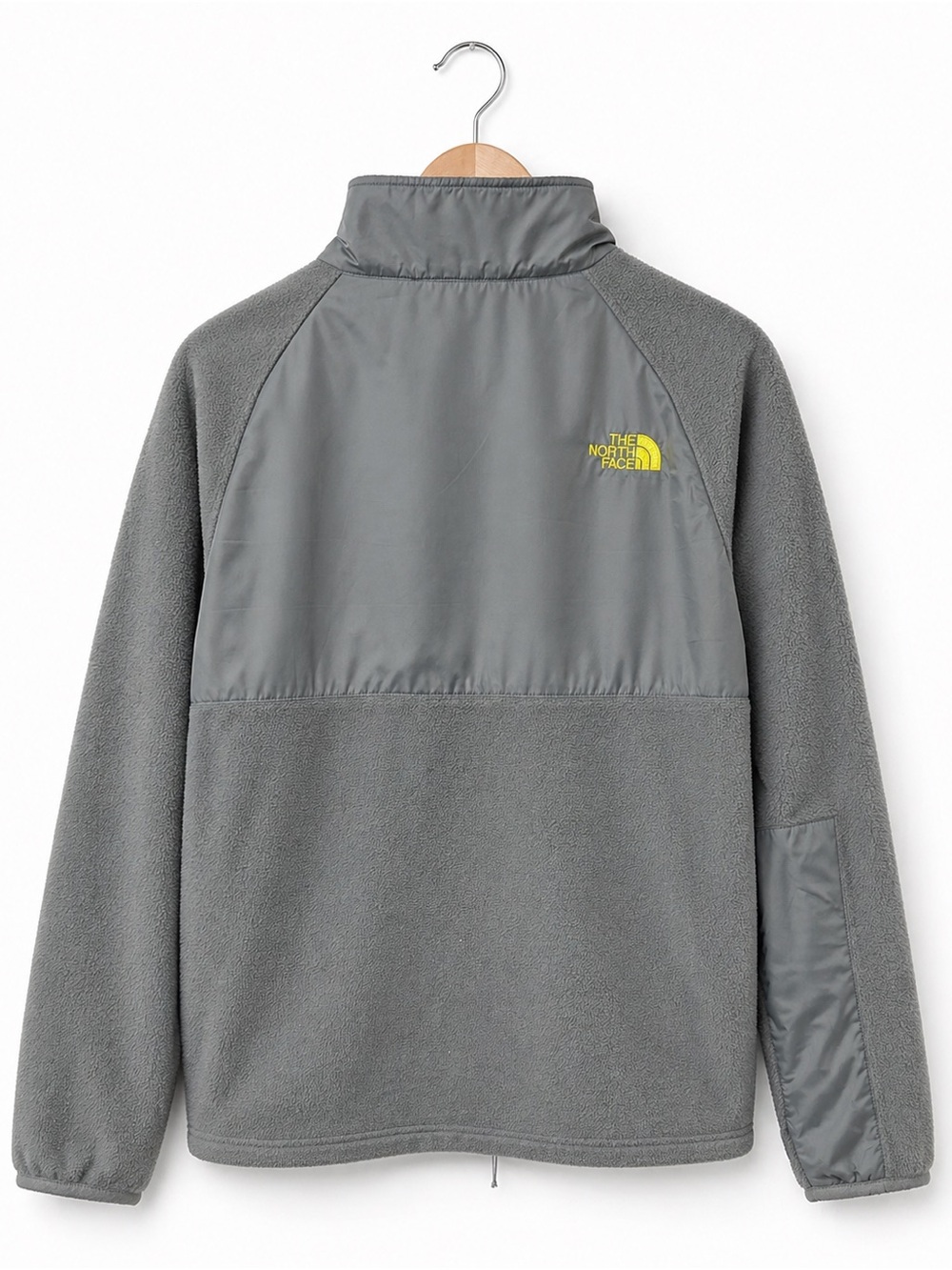 The North Face Denali Fleece Jacket Mens M Gray Yellow Full Zip Gorpcore Zip - Picture 2 of 7